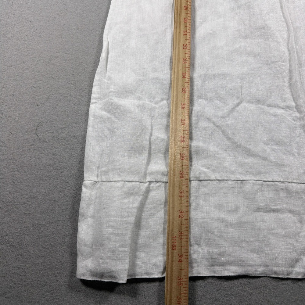 Francesca Bettini Dress Womens L White Linen Tank Sleeveless Knee Italy Summer - Picture 3 of 9